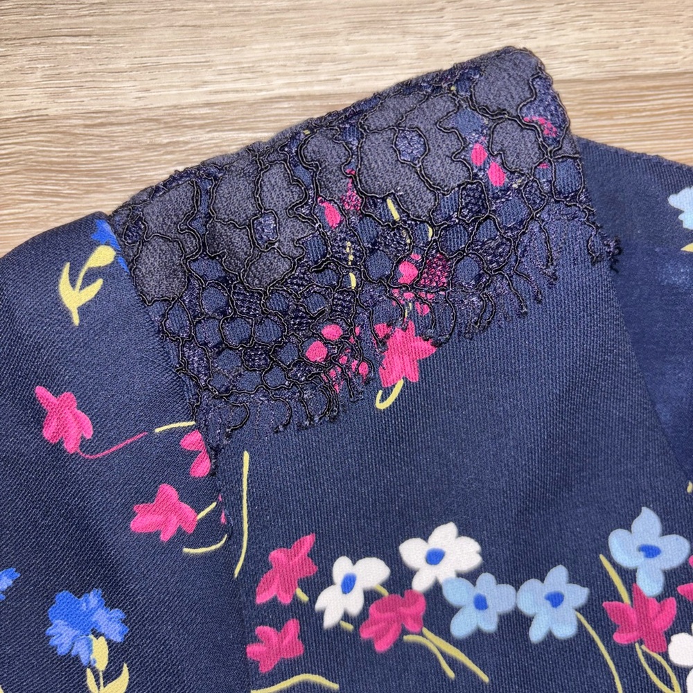 Ann Taylor Navy Dress with Floral Accents - Picture 2 of 5